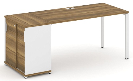 Стол рабочий с опорным шкафом купе CN.SP-235 B/W
