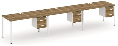 Рабочая станция односторонняя с подвесными тумбами на 3 места CN.ORS-135 B/W