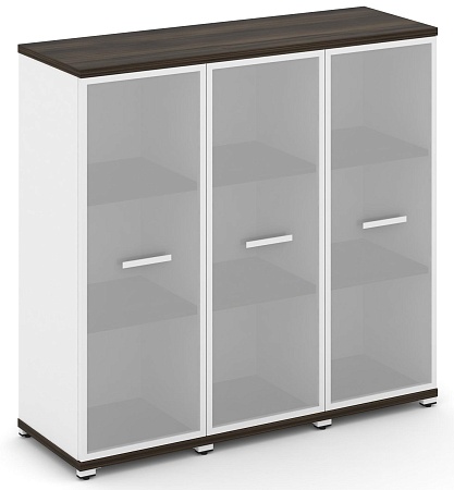 Шкаф три узкие секции, 3 ниши (3 фасада стекло белое матовое в раме, 3 ниши) CN.STU-336 RM B/W