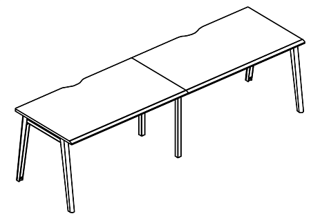 Рабочая станция на металлокаркасе МТ (1 скос) (2х120) МР Б1Б 023.02-2