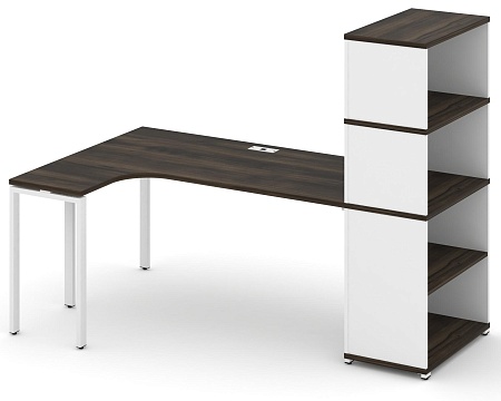 Стол эргономичный с опорным стеллажом с надставкой высокой левый CN.SA-208(L)