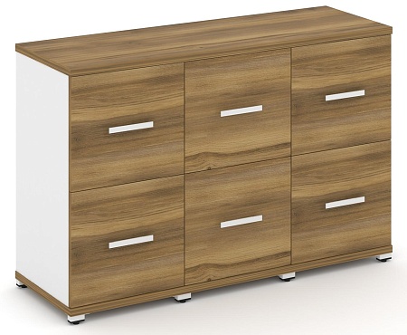 Шкаф три узкие секции, 2 ниши (3 фасада ЛДСП, 1 ниша + 3 фасада ЛДСП, 1 ниша) CN.STU-232 B/W