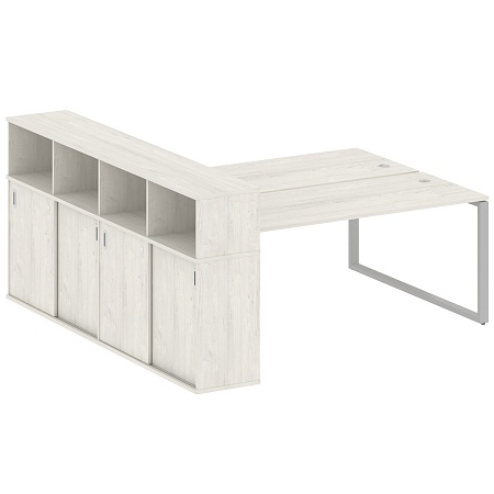 Рабочая станция на О-образном м/к с опорным шкафом-купе БО.РС-СШК-4.5