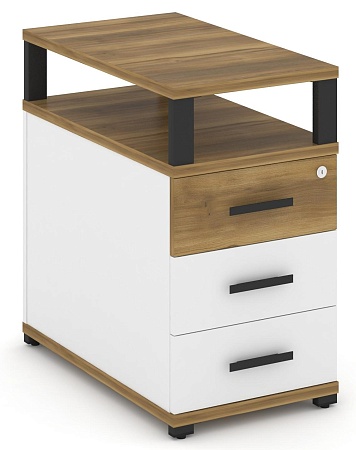 Тумба приставная 3 ящика. С надставкой. CN.TGP-001 B/W