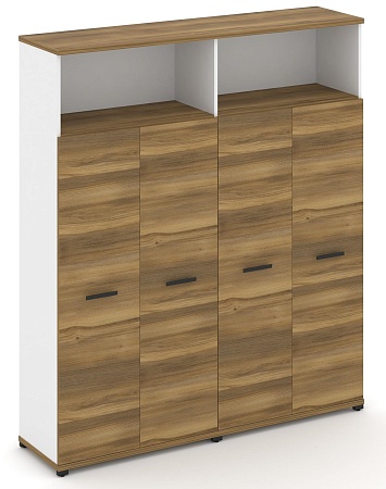 Шкаф две широкие секции, 5 ниш (4 фасада ЛДСП, 4 ниши ) CN.STS-526 B/W