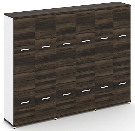 Шкаф три широкие секции, 5 ниш (6 фасадов ЛДСП, 2 ниши + 6 фасадов ЛДСП, 3 ниши) CN.STS-532 B/W