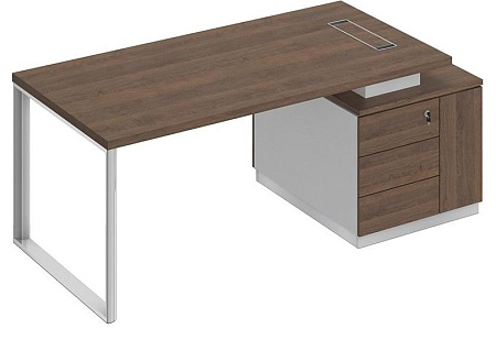 Стол руководителя на опорной тумбе правый БР 105R