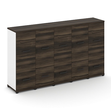 Шкаф пять узких секций, 3 ниши (5 фасадов ЛДСП, 1 ниша + 5 фасадов ЛДСП, 2 ниши) CN.STU-352 B/W