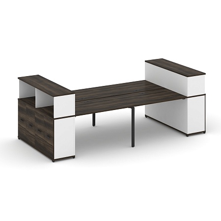 Рабочая станция с опорными распашными шкафоми с надставкой низкой CN.DRS-270 B/W