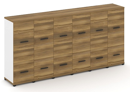 Шкаф шесть узких секций, 3 ниши (6 фасадов ЛДСП, 1 ниша + 6 ЛДСП, 2 ниши) CN.STU-362 B/W