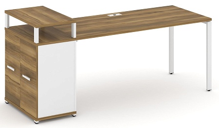 Стол рабочий с опорным распашным шкафом с верхним горизонтом CN.SP-224 B/W