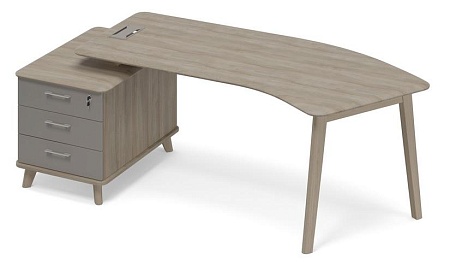 Стол эргономичный на тумбе малой левый (тип 5) WOOD ТМ В2 129