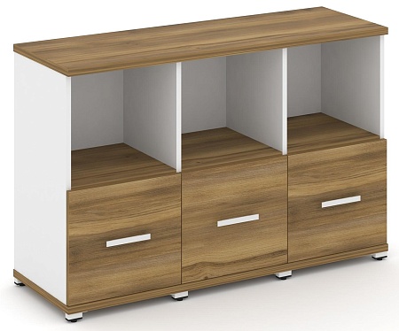 Шкаф три узкие секции, 2 ниши (3 фасада ЛДСП, 1 ниша) CN.STU-231 B/W