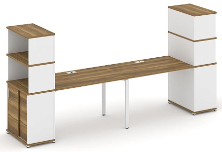 Рабочая станция с опорными шкафом купе с надставкой высокой CN.ORS-242 B/W