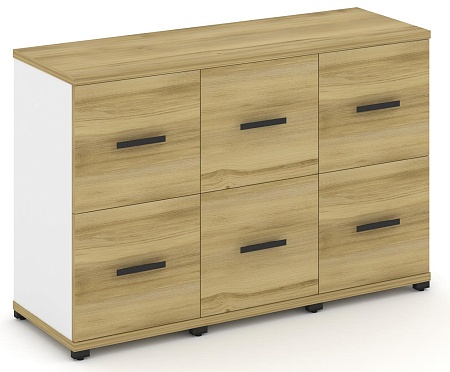 Шкаф три узкие секции, 2 ниши (3 фасада ЛДСП, 1 ниша + 3 фасада ЛДСП, 1 ниша) CN.STU-232 B/W