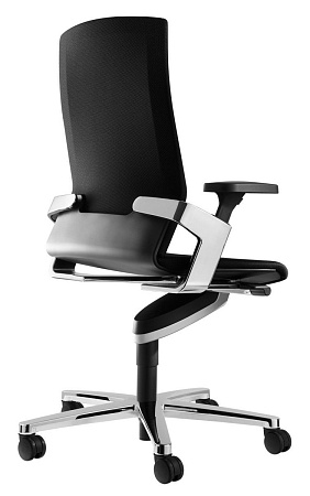 ON Кресло д/сотрудн. fiberflex ЧЕРНЫЙ 175/7 fiberflex 35/99, 3D armrests, polished base aluminium