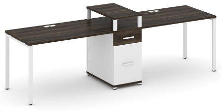 Рабочая станция на 2 места с одной опорной тумбой CN.ORS-422 B/W