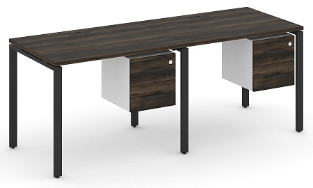 Рабочая станция односторонняя с подвесными тумбами на 2 места CN.ORS-113 B/W