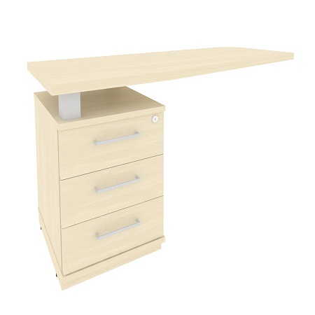 Тумба приставная с топом для криволинейного стола левая (определяется в зависимости от стороны стола, к которой она ставится) KTP-2 (L)