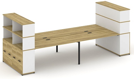 Рабочая станция с опорными распашными шкафоми с надставкой высокой CN.DRS-276 B/W