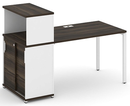 Стол рабочий с опорным шкафом купе с надставкой низкой CN.SP-238 B/W