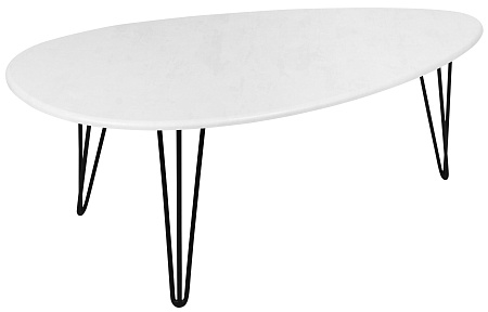 Журнальный столик Шеффилд (Белый бетон/Черный)