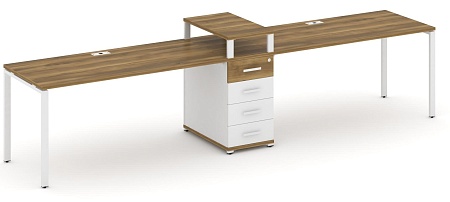 Рабочая станция на 2 места с одной опорной тумбой CN.ORS-420 B/W