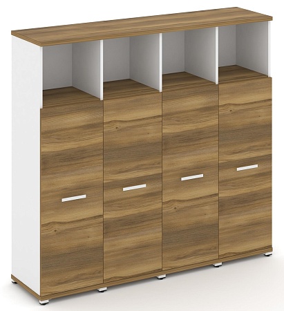 Шкаф четыре узкие секции, 4 ниши (4 фасада ЛДСП, 3 ниши) CN.STU-443 B/W