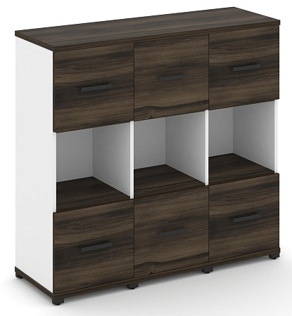 Шкаф три узкие секции, 3 ниши (3 фасада ЛДСП, 1 ниша + 3 фасада ЛДСП,1 ниша) CN.STU-335 B/W