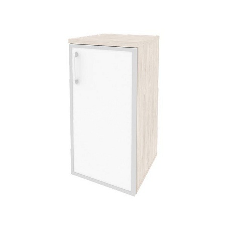 Шкаф низкий узкий правый (1 низкий фасад стекло лакобель в раме) O.SU-3.2R(R)white