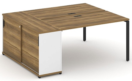 Рабочая станция с опорным шкафом купе CN.DRS-235 B/W