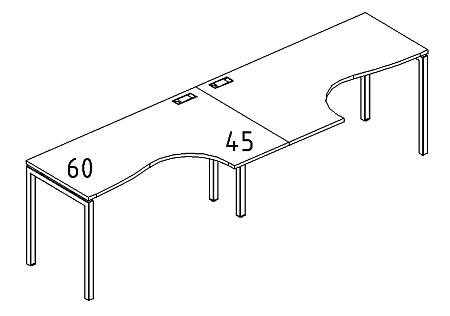 Рабочая станция со столами эргономичными  А4 Б2 033-2 БП