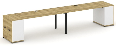 Рабочая станция с опорными распашными шкафами CN.ORS-220 B/W