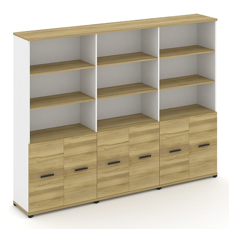 Шкаф три широкие секции, 5 ниш (6 фасадов ЛДСП, 2 ниши) CN.STS-531 B/W