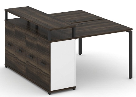 Рабочая станция с опорным распашным шкафом с верхним горизонтом CN.DRS-221 B/W