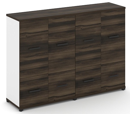 Шкаф две широкие секции, 3 ниши (4 фасада ЛДСП, 1 ниша + 4 фасада ЛДСП,  2 ниши) CN.STS-322 B/W