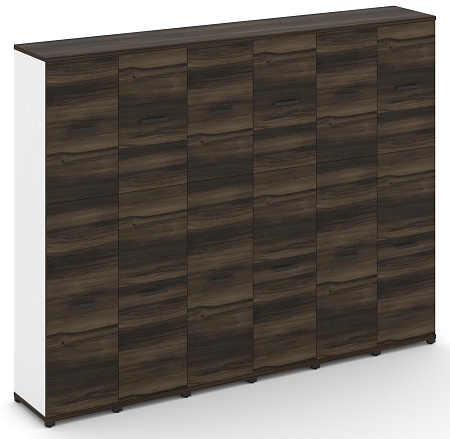 Шкаф шесть узких секций, 5 ниш (6 фасадов ЛДСП, 3 ниши + 6 фасадов ЛДСП, 2 ниши) CN.STU-565 B/W