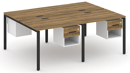 Рабочая станция двухсторонняя с подвесными тумбами на 4 места CN.DRS-137 B/W