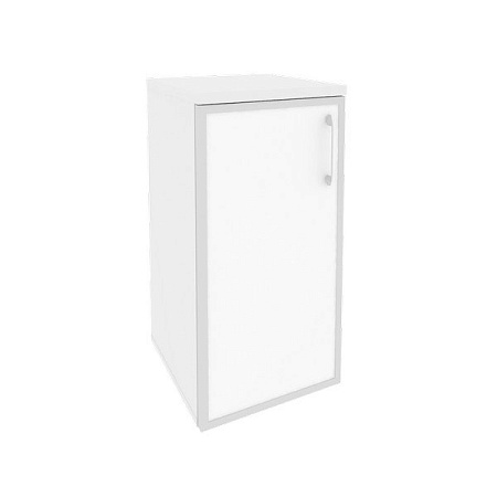 Шкаф низкий узкий левый (1 низкий фасад стекло лакобель в раме) O.SU-3.2R(L)white