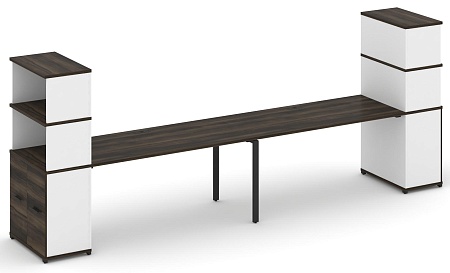 Рабочая станция с опорными распашными шкафами с надставкой высокой CN.ORS-232 B/W