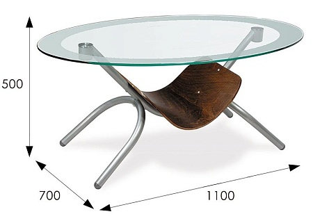 Журнальный столик Дуэт 2 (Металлик)