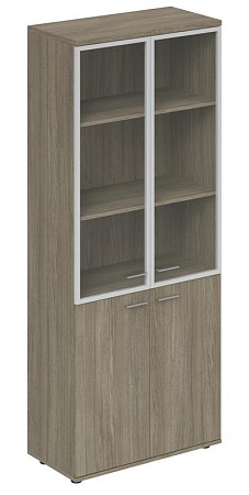 Шкаф высокий со стеклом , з.ст HDF (алюминиевая рамка, стекло прозрачное) WN.701