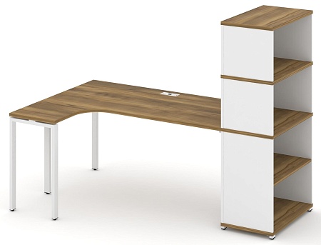 Стол эргономичный с опорным стеллажом с надставкой высокой левый CN.SA-208(L)