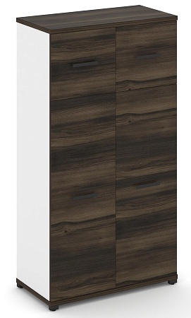 Шкаф две широкие секции, 4 ниши (2 фасада ЛДСП, 3 ниши + 2 фасада ЛДСП, 1 ниша) CN.STS-414 B/W