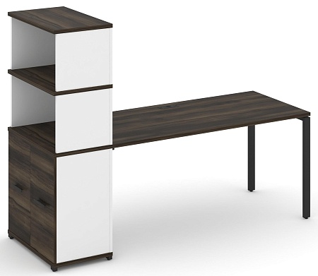 Стол рабочий с опорным распашным шкафом с надставкой высокой CN.SP-232 B/W