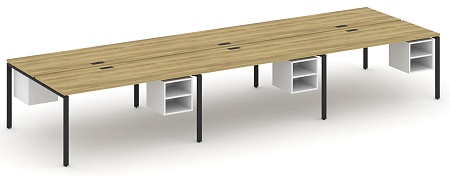Рабочая станция двухсторонняя с подвесными тумбами на 6 мест CN.DRS-148