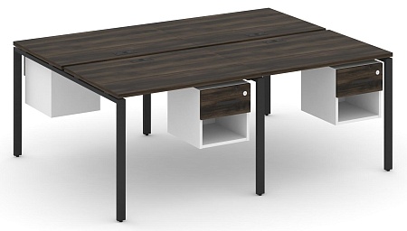 Рабочая станция двухсторонняя с подвесными тумбами на 4 места CN.DRS-137 B/W