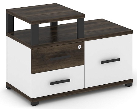Тумба приставная широкая 2 ящика + 1 распашной фасад. С надставкой узкой. CN.TSP-005 B/W