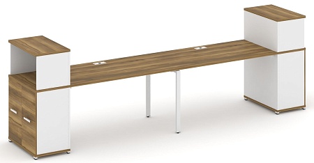 Рабочая станция с опорными распашными шкафами с надставкой низкой CN.ORS-227 B/W
