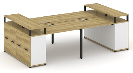 Рабочая станция с опорными распашными шкафоми с верхними горизонтами CN.DRS-265 B/W